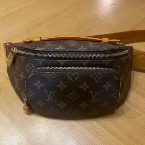 Louis Vuitton Brown Monogram Belt Bag with Gold Details